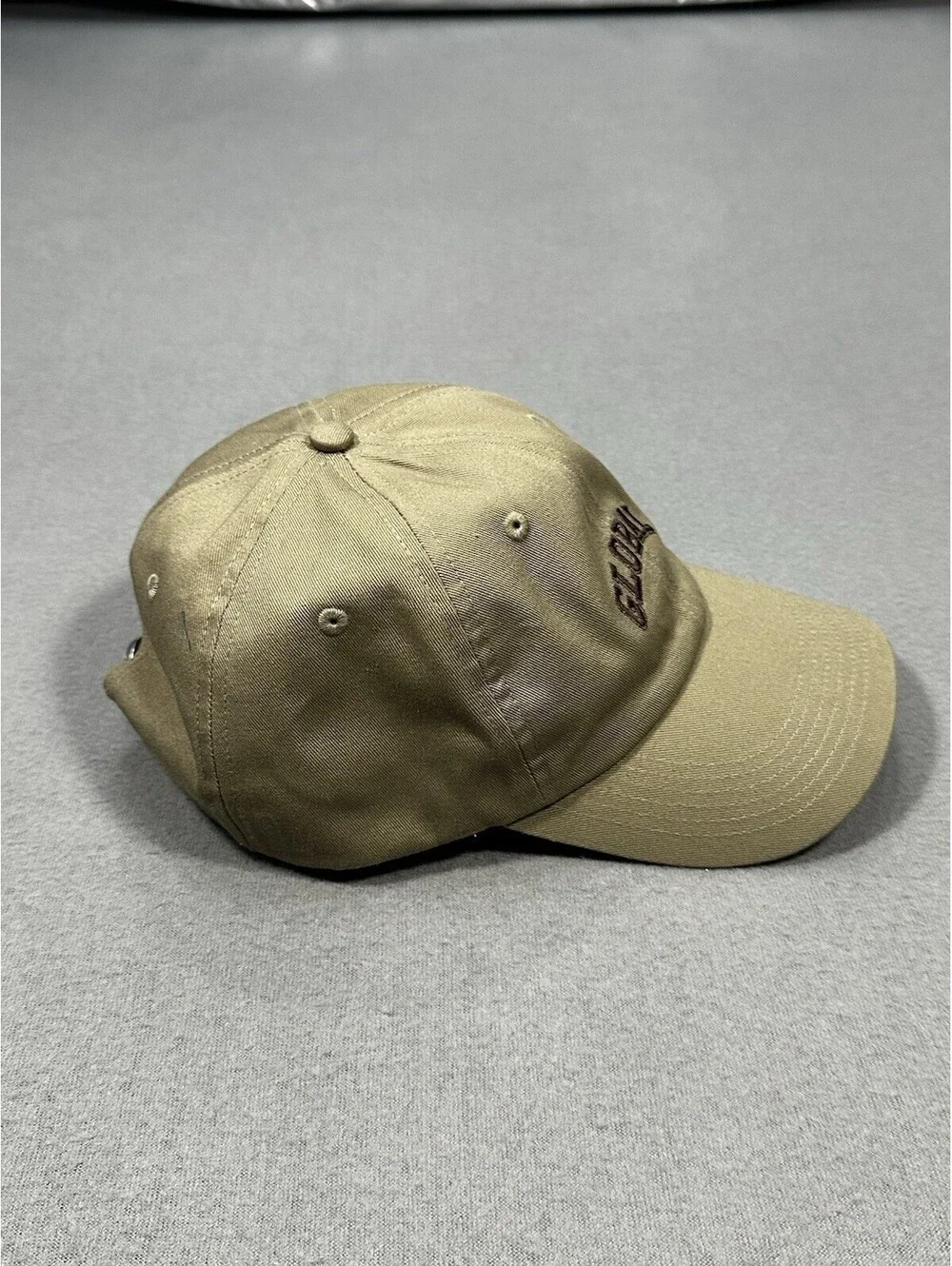 H&M Global Embroidered Dad Hat Tan Adjustable Strap Baseball Cap One Size